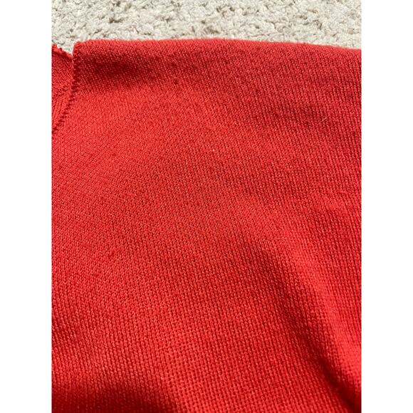 Poof Tie Back Sweater Women's Size Large Long Sleeve Red W883-M - Picture 7 of 9